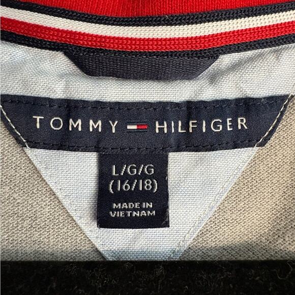 Tommy Hilfiger size L Gray Polo Shirt with Red Logo - Picture 7 of 7